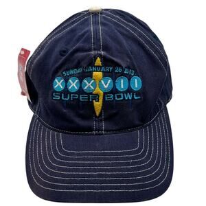 Super Bowl XXXVII 2003 NFL Hat Cap Navy Blue Tampa Bay Bucs Raiders Football